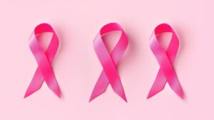 Three pink ribbons; not just one.